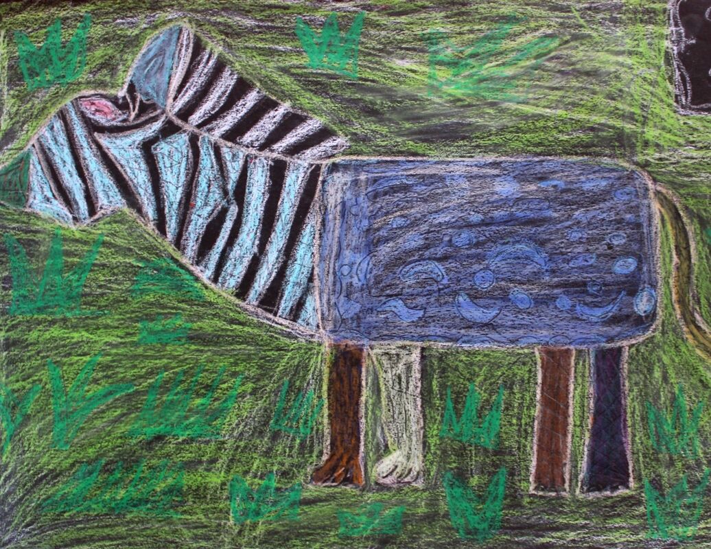 Imaginary Animal Oil Pastel Drawing - Artsparks Foundation